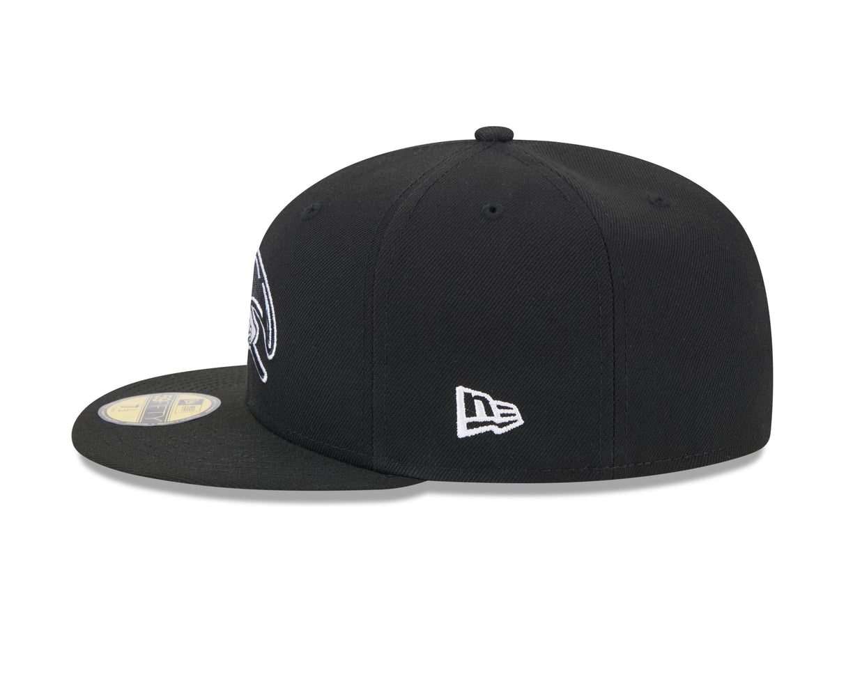 Tampa Bay Rays Black and White 59FIFTY Fitted