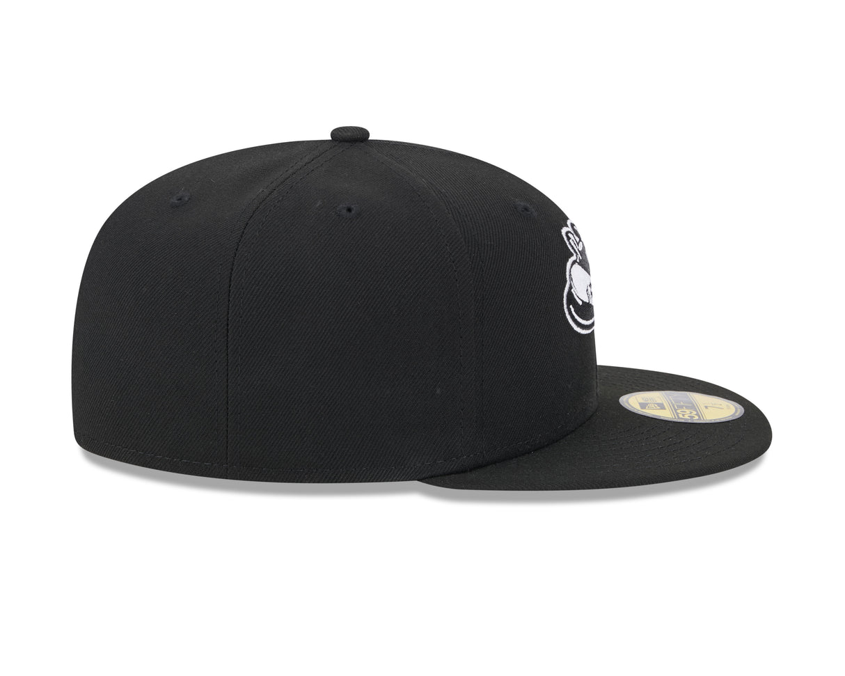 Tampa Bay Rays Black and White 59FIFTY Fitted