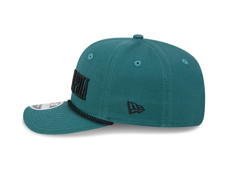 Philadelphia Eagles Wordmark Green 9SEVENTY Rope Stretch-Snap Hat