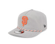 San Francisco Giants gray and orange New Era 19TWENTY rope snapback cap with embroidered logo and striped brim.