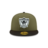 Las Vegas Raiders 50th Anniversary Side Patch Olive & Black 59FIFTY Fitted Hat
