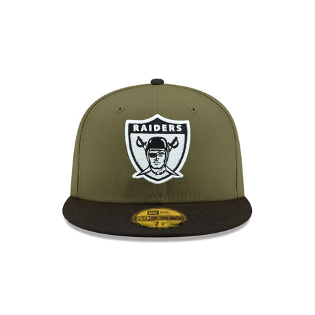 Las Vegas Raiders 50th Anniversary Side Patch Olive & Black 59FIFTY Fitted Hat