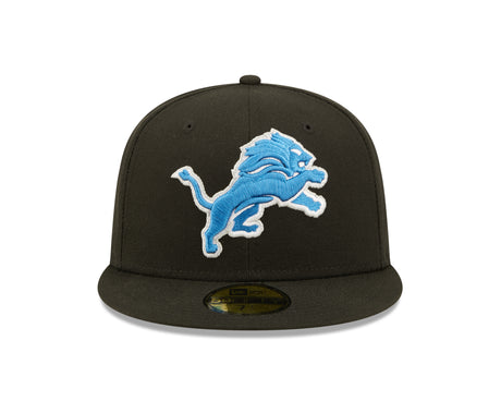 Detroit Lions Basic Black & Team Color New Era 59FIFTY Fitted Hat