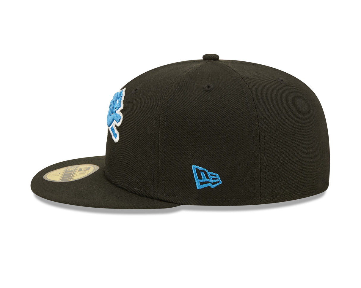 Detroit Lions Basic Black & Team Color New Era 59FIFTY Fitted Hat