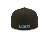 Detroit Lions Basic Black & Team Color New Era 59FIFTY Fitted Hat