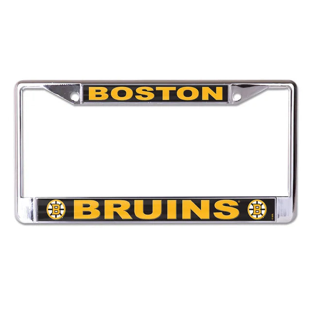 Front view of an NHL license plate frame showcasing Los Angeles Kings graphics and chrome finish with a white background