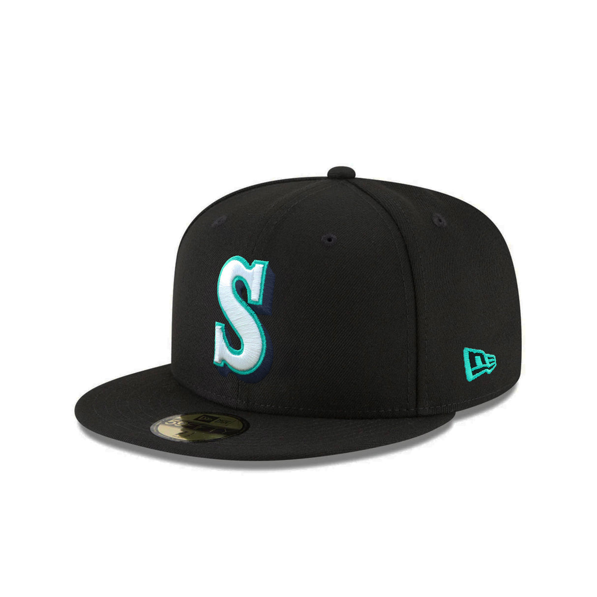 Seattle Mariners Black Aqua Shadow 59FIFTY Fitted Hat