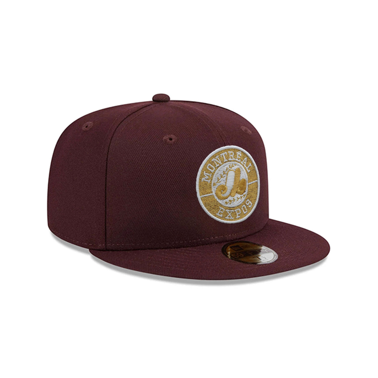 Montreal Expos Metallic Gold Logo Maroon 59FIFTY Fitted Hat