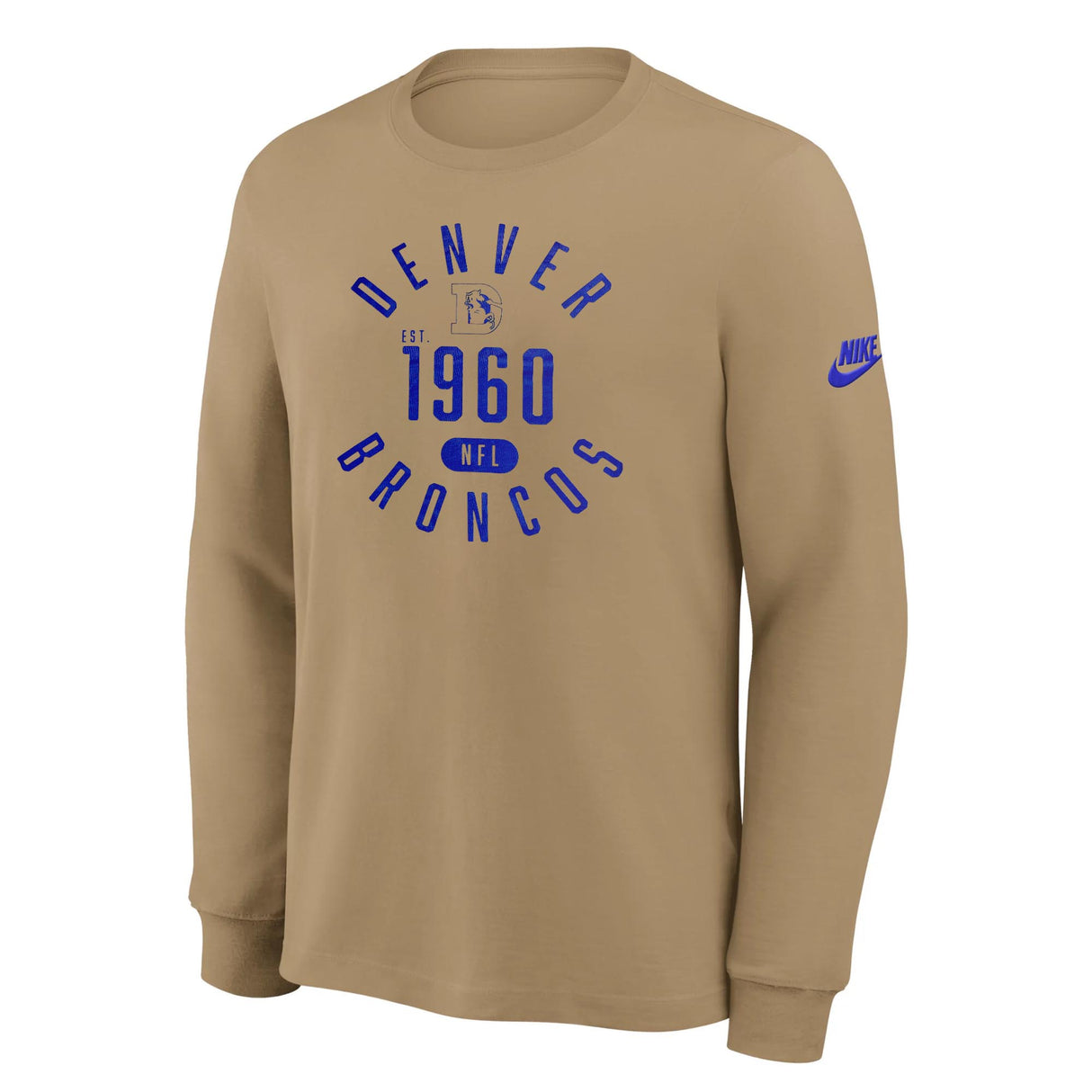 Nike® Dri-Fit Denver Broncos Parachute Beige Rewind Long Sleeve Tee