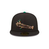 Down East Wood Ducks New Era Black Authentic Collection 59FIFTY Fitted Hat