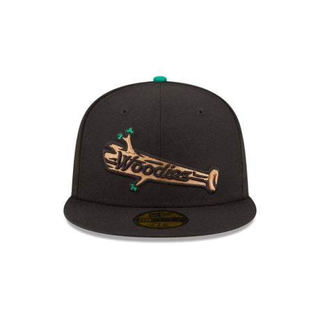 Down East Wood Ducks New Era Black Authentic Collection 59FIFTY Fitted Hat