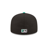 Down East Wood Ducks New Era Black Authentic Collection 59FIFTY Fitted Hat