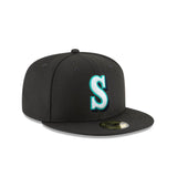 Seattle Mariners Black Aqua Shadow 59FIFTY Fitted Hat