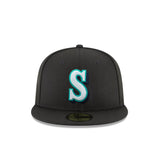 Seattle Mariners Black Aqua Shadow 59FIFTY Fitted Hat