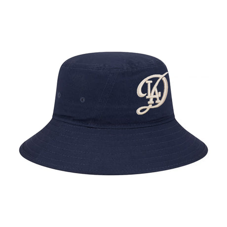 Los Angeles Dodgers Retro Script Navy Blue Bucket Hat