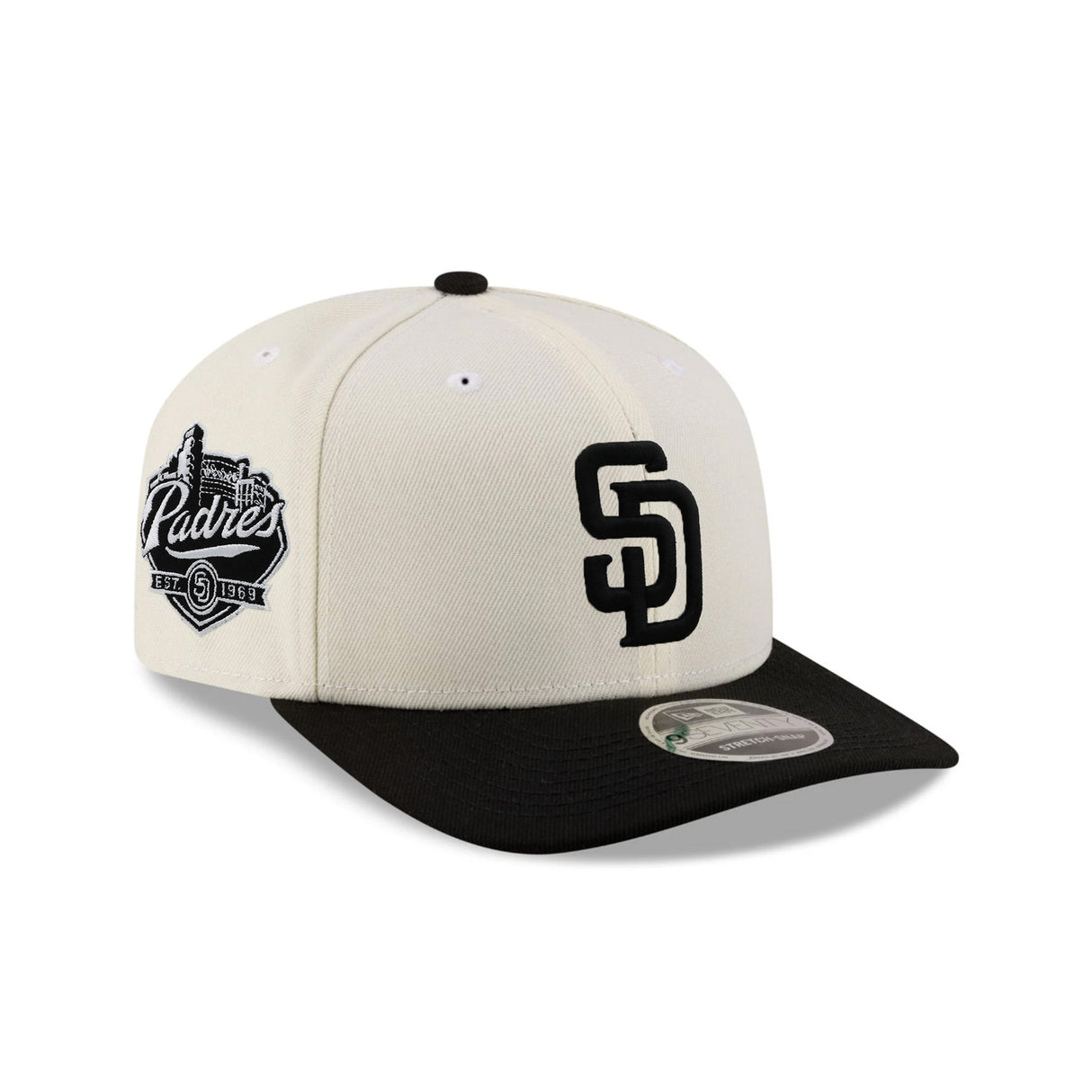 San Diego Padres Established 1969 Side Patch Chrome Black 9SEVENTY Stretch-Snap Hat