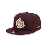 Texas Rangers Cooperstown Collection Metallic Gold Logo Maroon 59FIFTY Fitted Hat