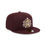 Texas Rangers Cooperstown Collection Metallic Gold Logo Maroon 59FIFTY Fitted Hat