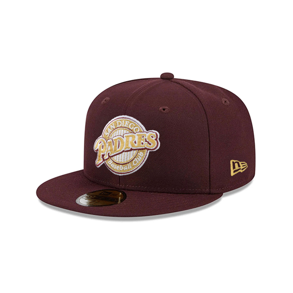 San Diego Padres Cooperstown Collection Metallic Gold Logo Maroon 59FIFTY Fitted Hat
