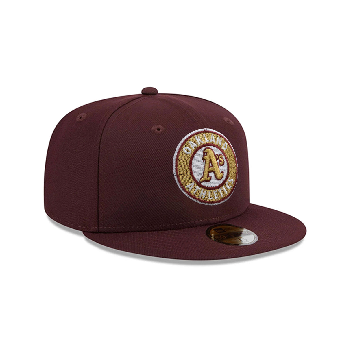 Oakland Athletics Metallic Gold Logo Maroon 59FIFTY Fitted Hat