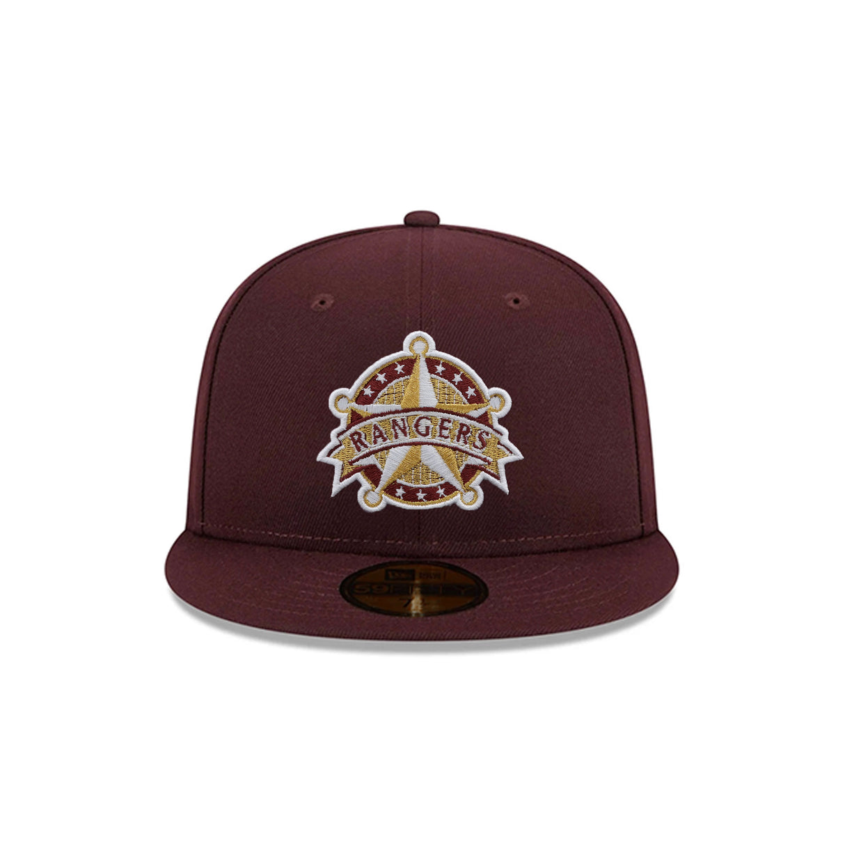 Texas Rangers Cooperstown Collection Metallic Gold Logo Maroon 59FIFTY Fitted Hat