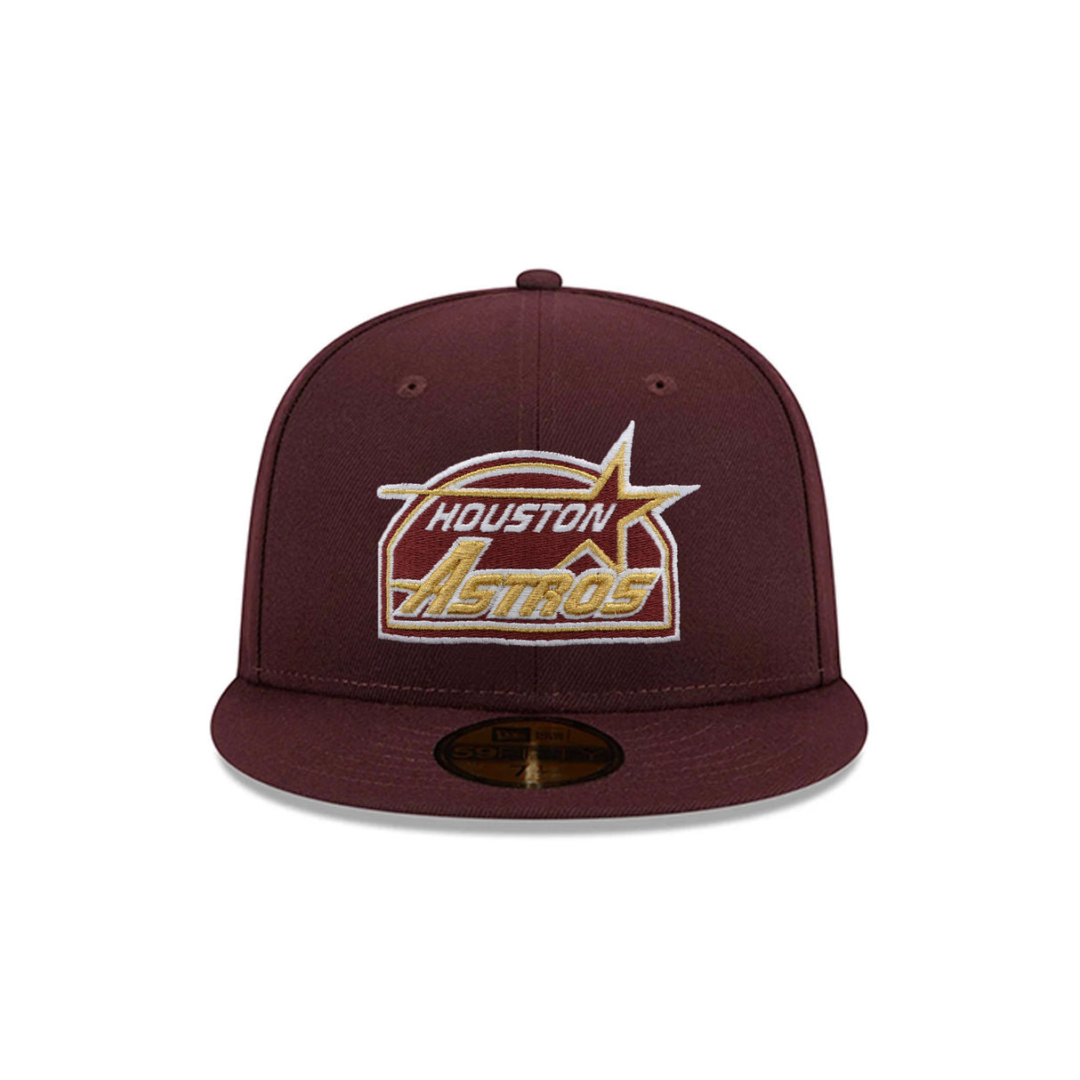 Houston Astros Cooperstown Collection Metallic Gold Logo Maroon 59FIFTY Fitted Hat