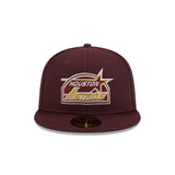 Houston Astros Cooperstown Collection Metallic Gold Logo Maroon 59FIFTY Fitted Hat