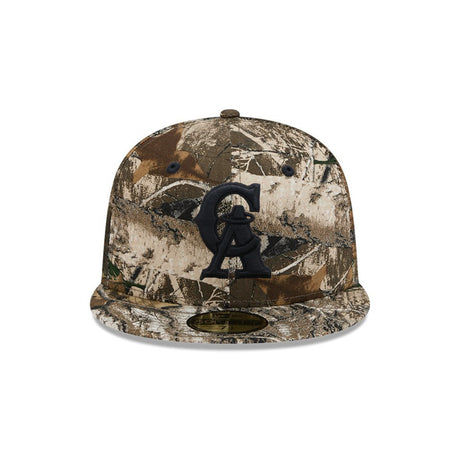 California Angels Cooperstown Collection Realtree APX Black Logo 59FIFTY Fitted Hat