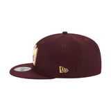 Anaheim Angels Cooperstown Collection Metallic Gold Logo Maroon 59FIFTY Fitted Hat