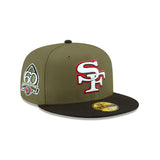 San Francisco 49ers 60th Anniversary Side Patch Olive & Black 59FIFTY Fitted Hat