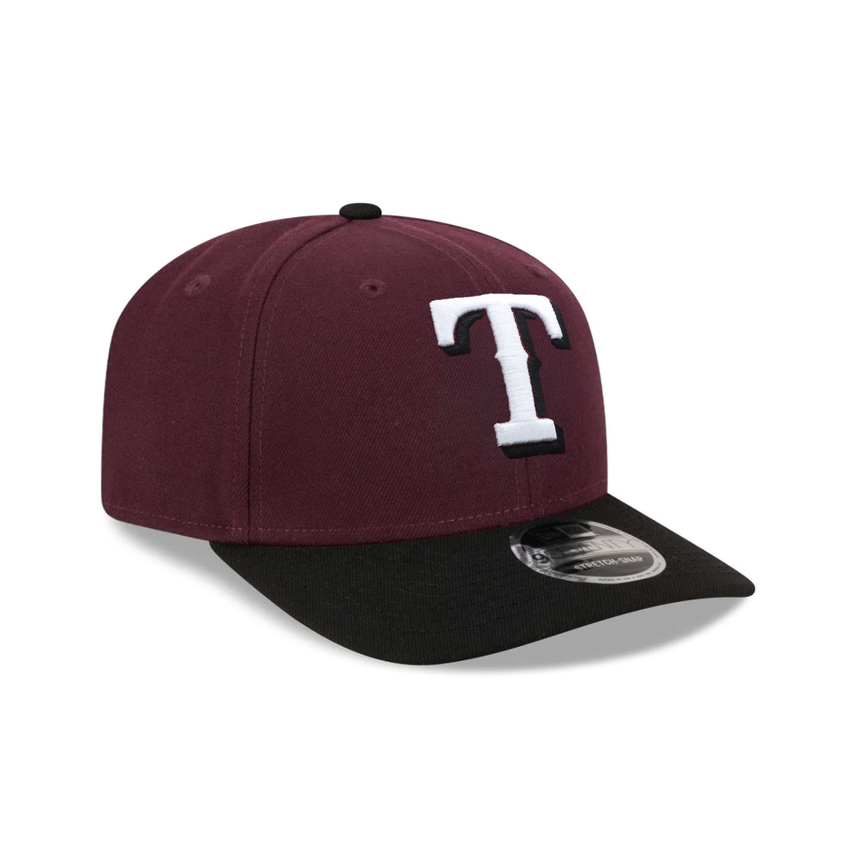 Texas Rangers Maroon & Black 9SEVENTY Stretch Snap Hat