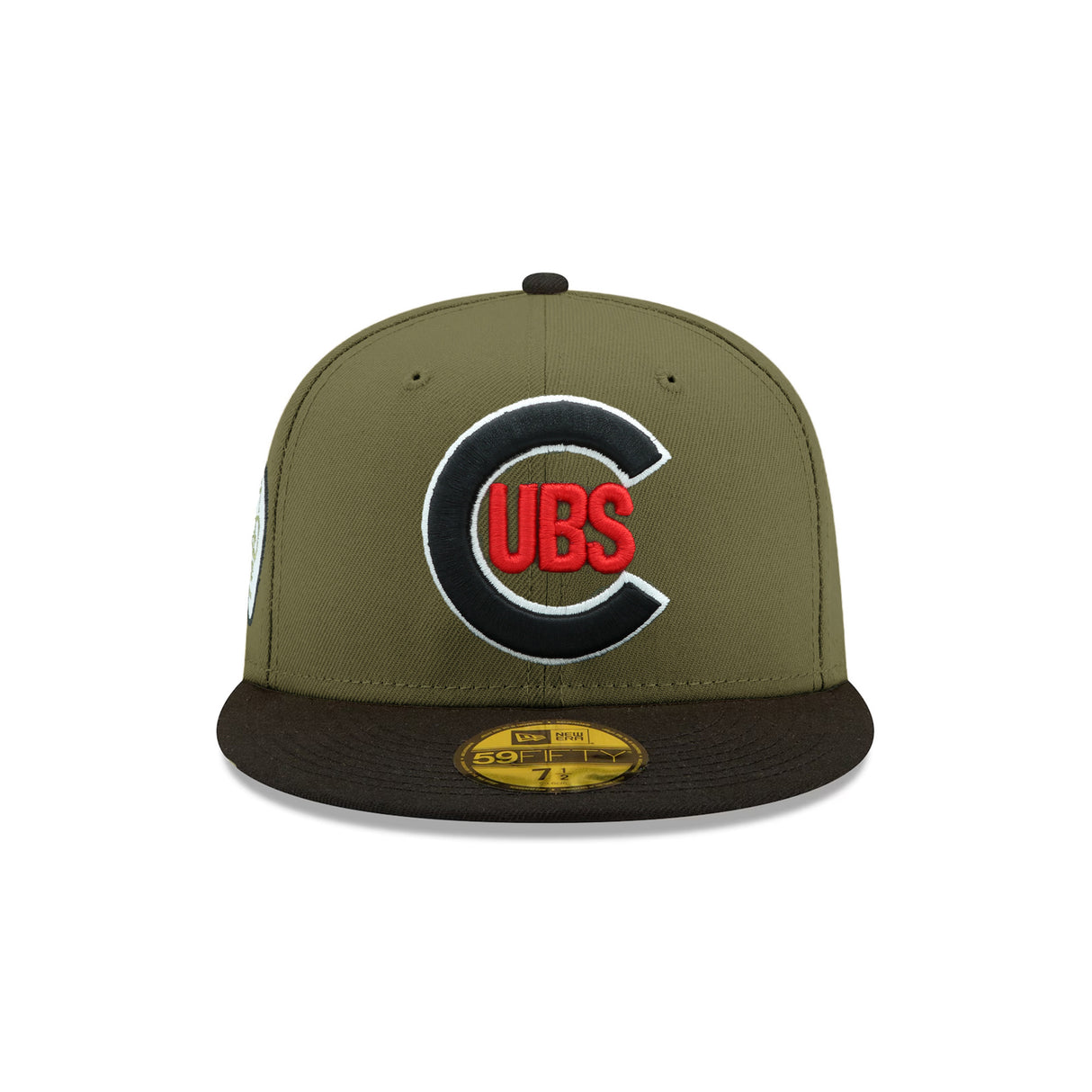 Chicago Cubs Mascot Side Patch Olive & Black 59FIFTY Fitted Hat