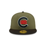 Chicago Cubs Mascot Side Patch Olive & Black 59FIFTY Fitted Hat