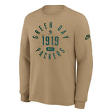 Nike® Dri-Fit Green Bay Packers Parachute Beige Rewind Long Sleeve Tee