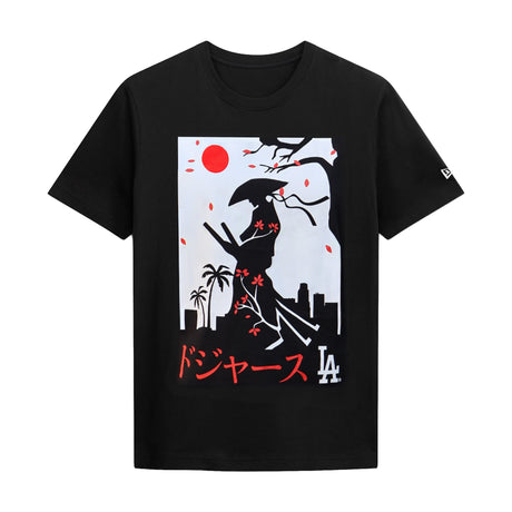 Los Angeles Dodgers Japanese Blossom Black Graphic T-Shirt
