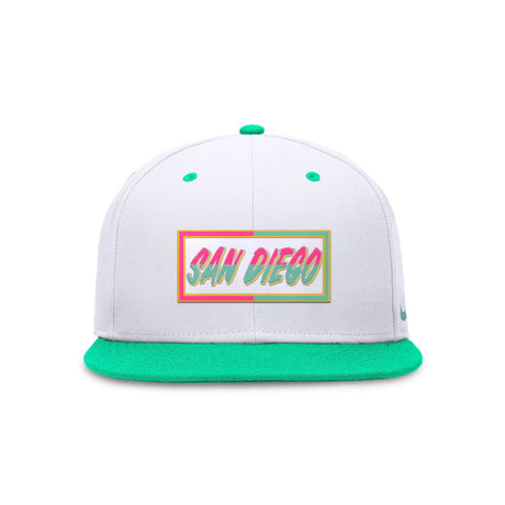San Diego Padres Nike White/Aqua City Connect True Fitted Hat
