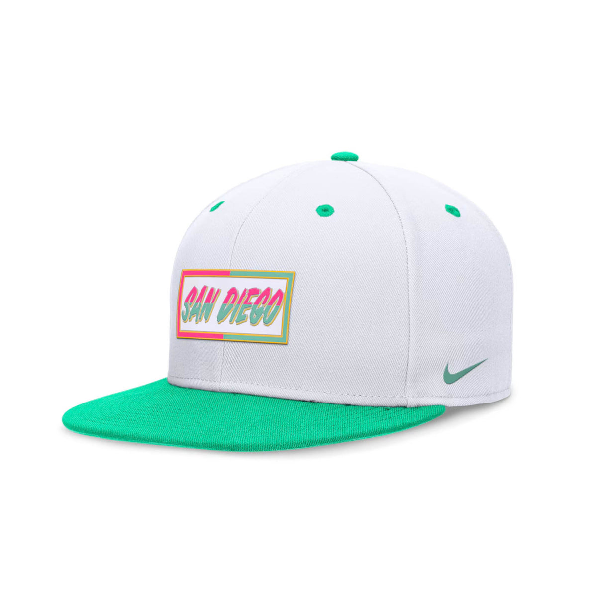 San Diego Padres Nike White/Aqua City Connect True Fitted Hat
