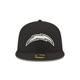 Los Angeles Chargers Black and White 59FIFTY Fitted