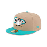 Chesapeake Baysox Theme Nights Tan Teal 59FIFTY Fitted Hat