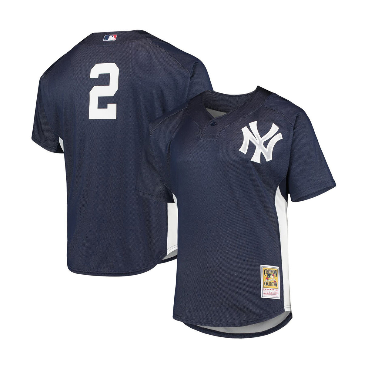 New York Yankees Derek Jeter Cooperstown Navy Blue Batting Practice Jersey