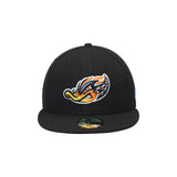 Akron RubberDucks Black Fiery Duck Logo Fitted Hat - New Era - 