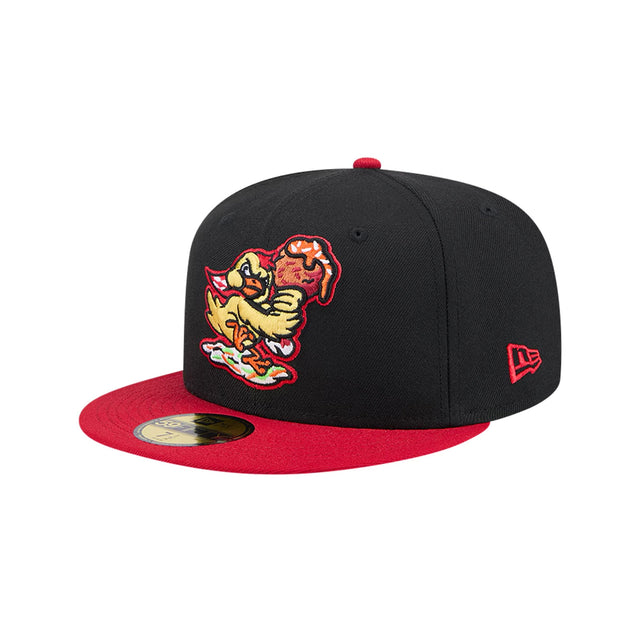 Akron RubberDucks Fried Chicken and Hot Rice Black 59FIFTY Fitted Hat - New Era - 2346414101
