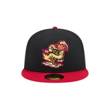 Akron RubberDucks Fried Chicken and Hot Rice Black 59FIFTY Fitted Hat - New Era - 2346414101