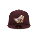 Anaheim Angels Cooperstown Collection Metallic Gold Logo Maroon 59FIFTY Fitted Hat - New Era - 23863840212