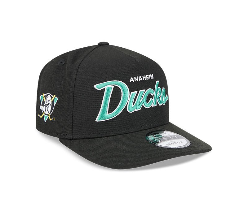 Anaheim Ducks Script Black 9FIFTY Snapback Hat - New Era - 23030331101