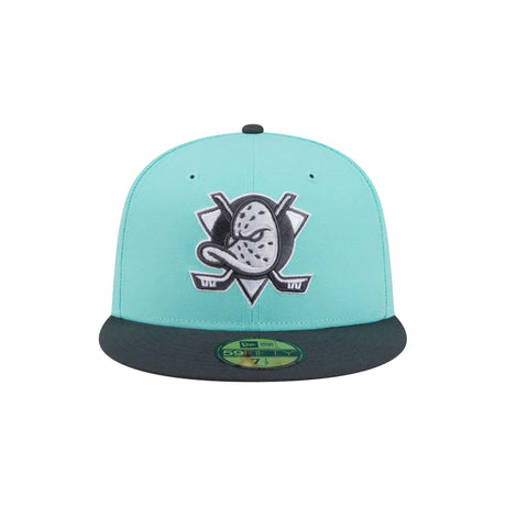 Anaheim Ducks Two - Tone Turquoise Charcoal 59FIFTY Fitted Hat - New Era - 230510331101