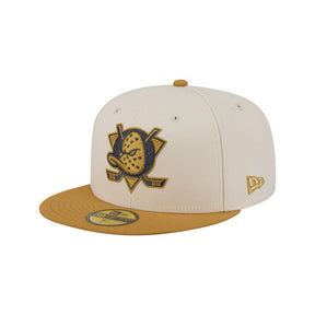 Anaheim Ducks Two - ToneCream Gold 59FIFTY Fitted Hat - New Era - 230510231101
