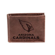 Arizona Cardinals, Bi-Fold Wallet, Brown, CH, 100% Genuine Leather - EG Collective - 808412079887