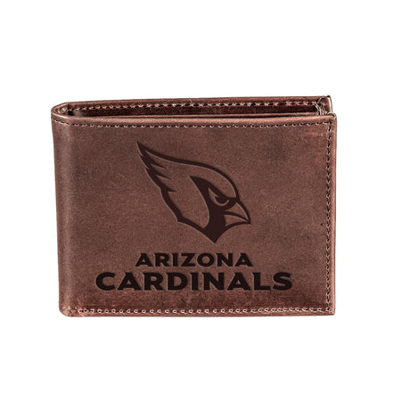 Arizona Cardinals, Bi-Fold Wallet, Brown, CH, 100% Genuine Leather - EG Collective - 808412079887