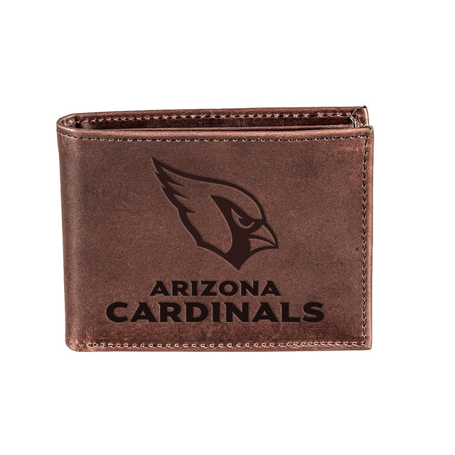 Arizona Cardinals, Bi-Fold Wallet, Brown, CH, 100% Genuine Leather - EG Collective - 808412079887